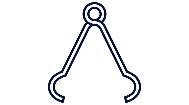 Kitchen tong gripper cooking tool outline icon