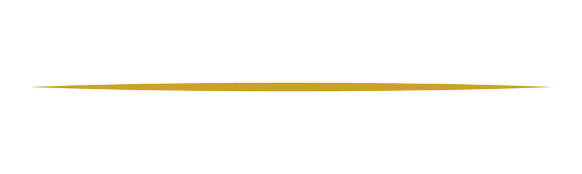 Gold Horizontal Line Divider Isolated on Transparent Background Elegant Decorative Border Element. Golden Decorative Separator Line PNG