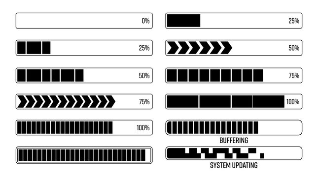 Loading Bar Progress Indicators Interface.