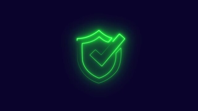 shield check mark icon animation. Success, correct or right choice icon animation.