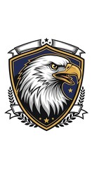 Obraz premium Detailed illustration of an eagles head in profile view.