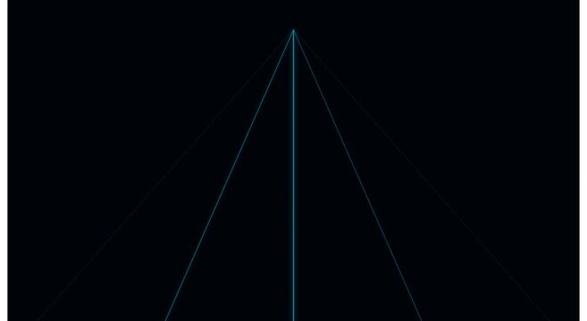 Abstract neon light lines converging to center point dynamic motion animation background