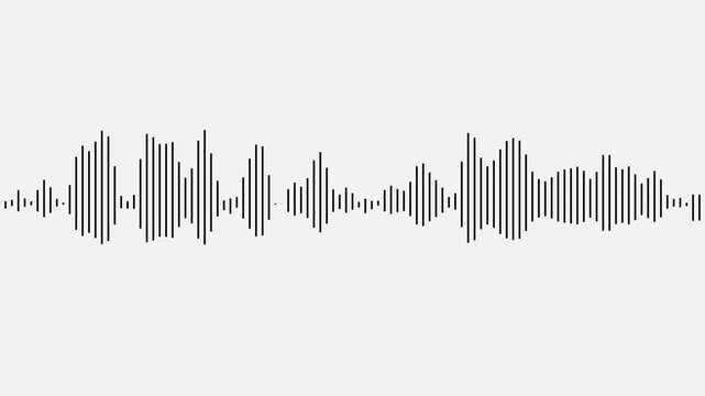 line audio wave visualization voice record, sound wave animation on white background, line digital minimalist voice, and soundtrack