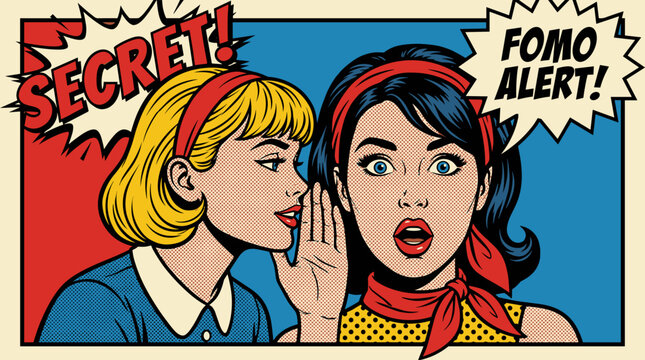 Two women sharing a secret gossip.