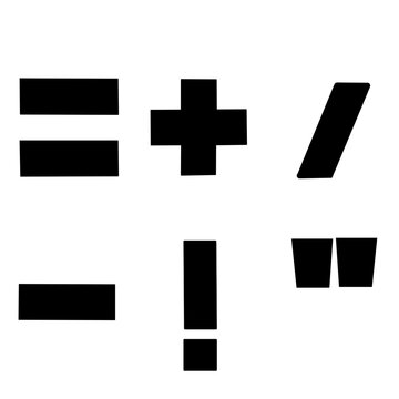 basic math equation symbols and punctuation