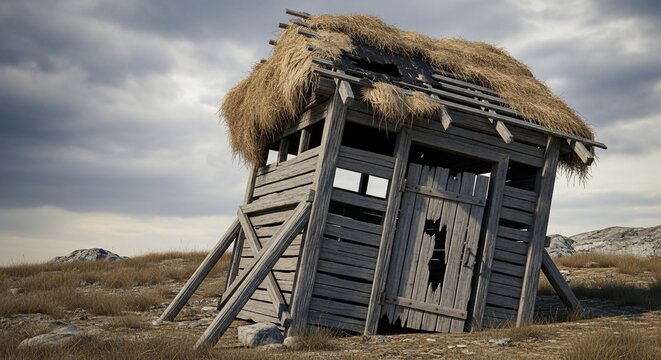 Dilapidated wooden structure