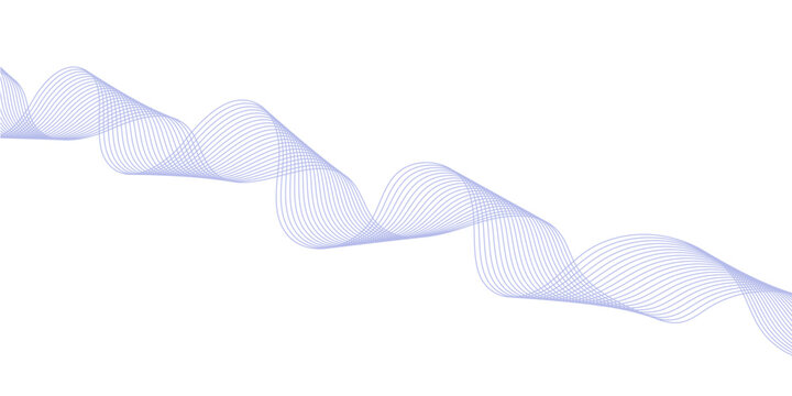 Abstract translucent wavy blue ribbon sinusoidal line across white background modern digital visualization futuristic technology concept minimal clean design aesthetic