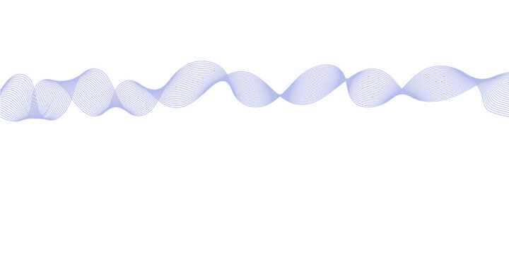 Abstract smooth sinusoidal blue wave centered white background bordered frame modern digital visualization futuristic technology concept minimal clean design aesthetic