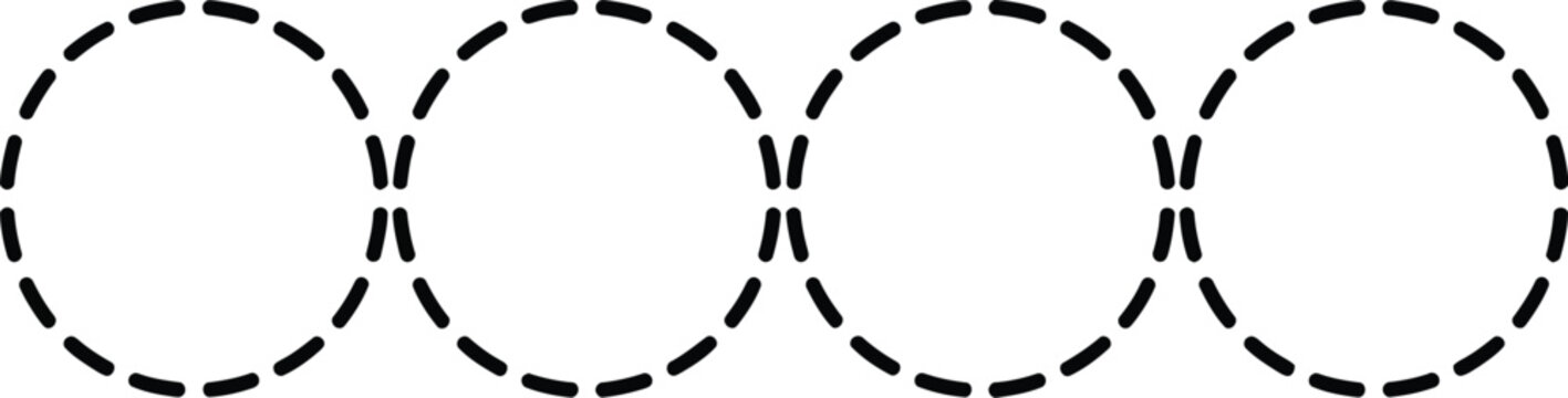 Dotted circle vector, circular dotted border icon forming a round geometric frame for design elements branding and layout decoration.