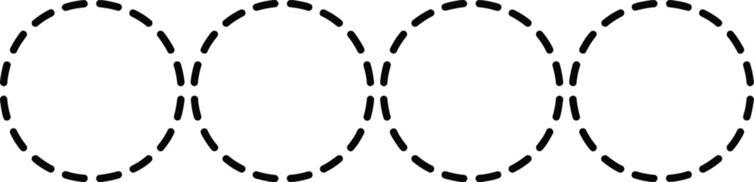 Dotted, circle vector, minimal round dotted frame shape used as decorative border for modern graphic layouts and UI design elements.