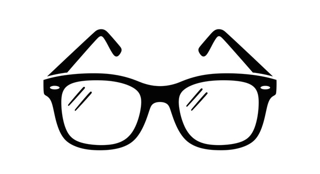 Black and white illustration of classic reading glasses