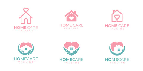 Fototapeta premium Minimalist Home Care Heart Logo Template