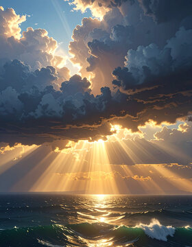 Dramatic sky above ocean