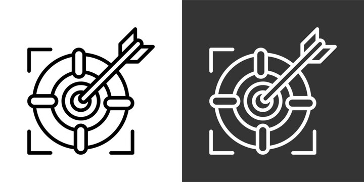 Objectivity Black And White Multiple Style Icon Set Collection Pack Vector Illustration 