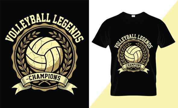 Volleyball legends champions t-shirt design graphic