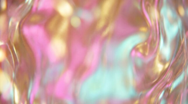 Molten iridescent liquid light leak texture with film grain background