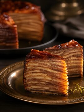 Traditional Goan Bebinca Layered Cake Dessert Slice