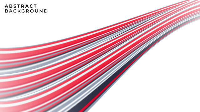 Abstract Red and Grey Dynamic Wave Line Background, Tech Business Motion Banner Template