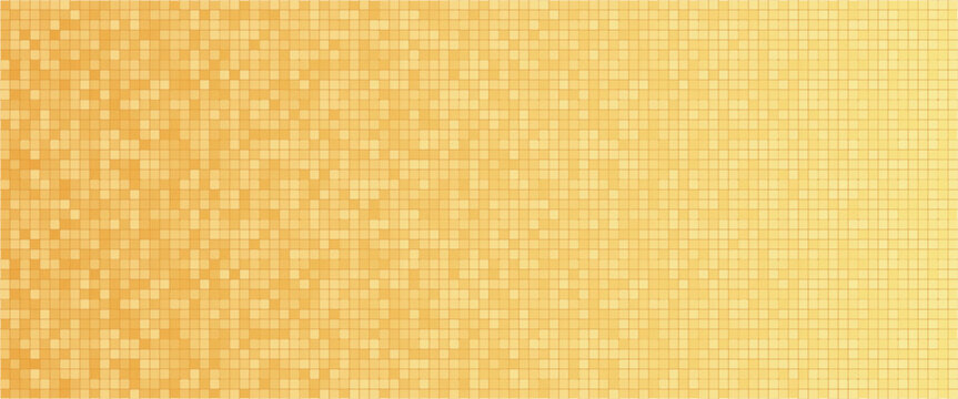 Shining gold disco party pattern background. Iridescent golden sequin mosaic texture. Sparkling yellow halftone wallpaper. Pop up comic glowing glitter backdrop. 70s or 80s vector modern.