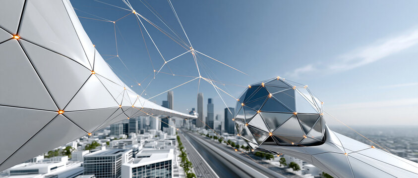digital twin city visualization, futuristic smart infrastructure concept