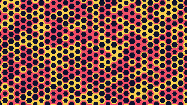 Abstract Hexagon Grid Pattern Background with Vibrant Geometric Honeycomb Texture