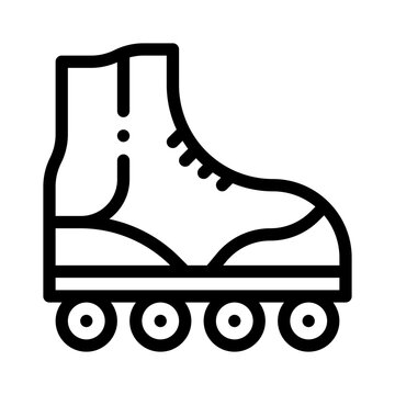 inline skates line icon