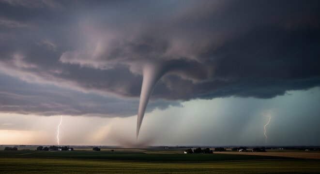 Tornado stormy weather natural disaster landscape