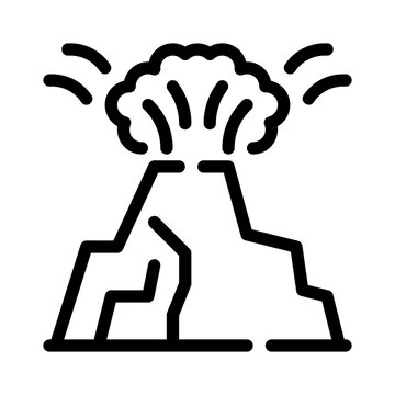 volcano line icon