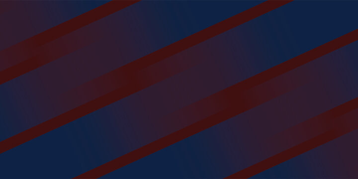 Abstract diagonal stripes background. Dark navy blue backdrop with burgundy red gradient parallel lines. Vector geometric minimal banner design for corporate or tech layouts.