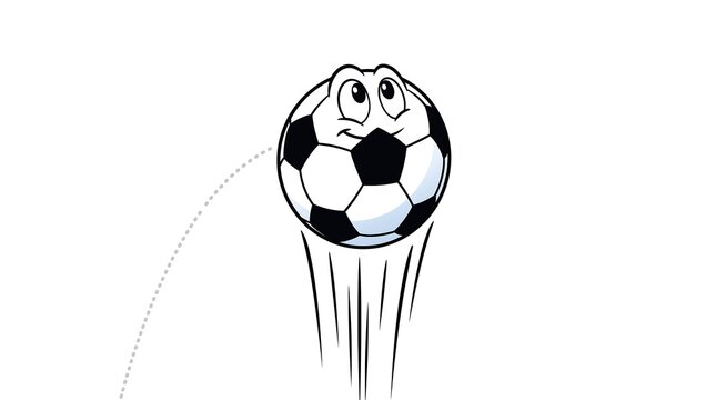 Vector cartoon keyframe animation asset capturing an athletic sports ball bouncing dynamically with trailing comic