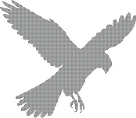 Obraz premium Eagle Silhouette In Dot Pattern On Transparent Background