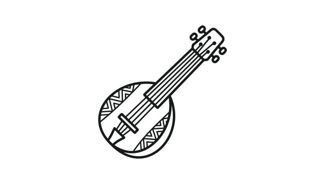 Decorative mandolin lute string instrument sketch
