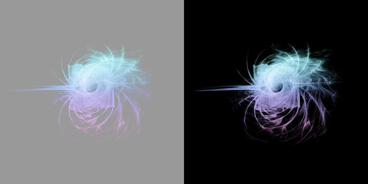Abstract Fractal Energy Vortex Transparent Background, Glowing Cosmic Spiral Light Effect Isolated Design, Futuristic Energy Swirl Graphic Element Transparent