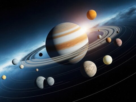 Jupiter and its moons in celestial display