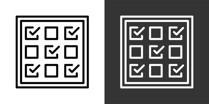 Cross Validation Black And White Multiple Style Icon Set Collection Pack Vector Illustration 