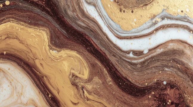 Ethereal marbled gold and amber swirl abstract background, swirls