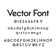 Obraz premium Simple Elegant Lettering Alphabet and Numbers Vector