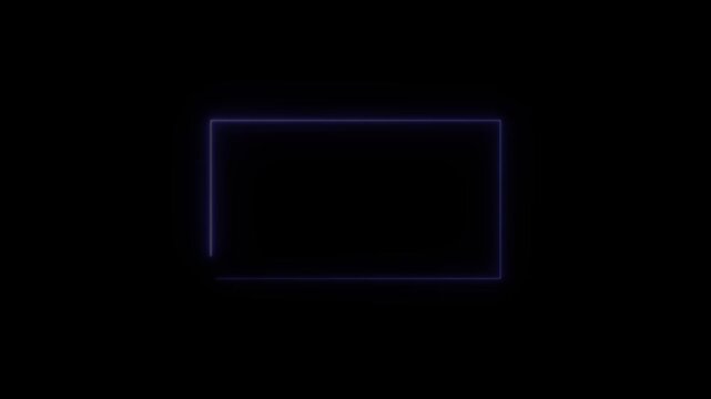 abstract glowing neon rectangle border frame in the shape rectangle glowing and futuristic energy neon line rectangle animation.