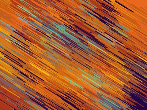 Abstract colorful abstract background texture featuring dense crosshatch overlapping paint strokes in orange, blue, and gold tones.