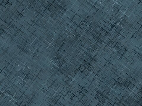 Seamless abstract pattern of fine crosshatch dark blue lines over a textured slate gray background, reminiscent of fabric weave.