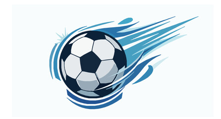 Fototapeta premium Flying Soccer Ball with Speed Lines and Motion Effect Vector Illustration