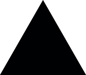 A bold black equilateral triangle stands centered on a crisp white background, evoking pure minimalist balance and sharp stability. © Vector Expert