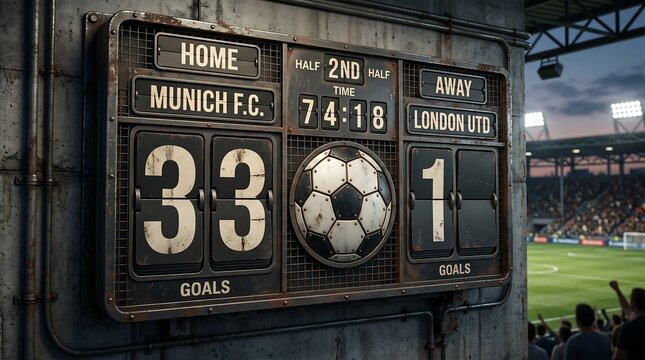 Graphic design scoreboard illustration vector layout template tracking stadium match statistics timelines team scores metrics