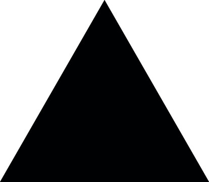 A bold black equilateral triangle stands centered on a crisp white background, evoking pure minimalist balance and sharp stability.