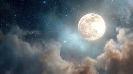 Fototapeta premium Moonlit night sky