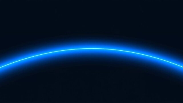 Futuristic blue neon light arc on a dark background. Represents technology, innovation, and modern design aesthetics