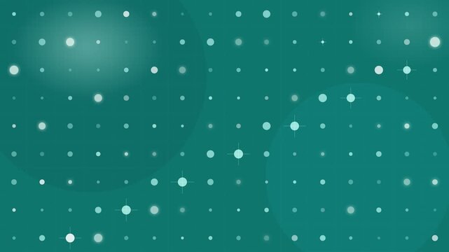 Abstract Teal Digital Grid Background with Glowing Data Points