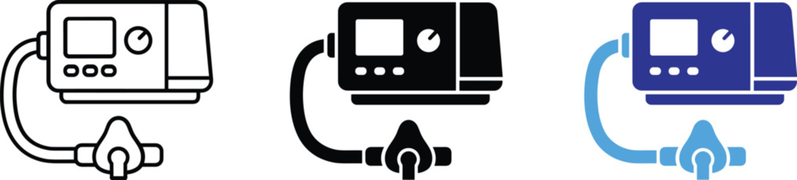 Medical Blood Pressure Monitor Icon Set Digital Sphygmomanometer Device Vector Illustration For Healthcare Design