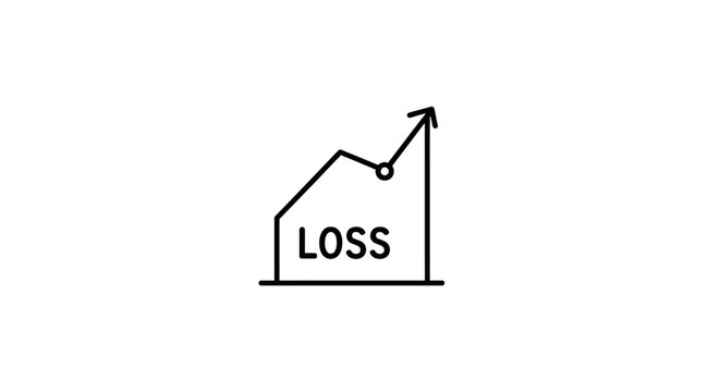 Graph showing financial loss increasing.