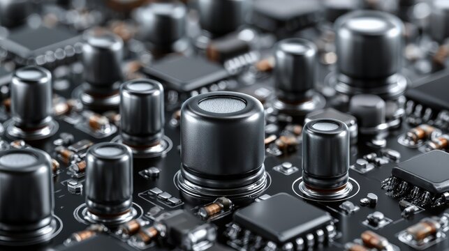 Passive Component Rows on Black PCB